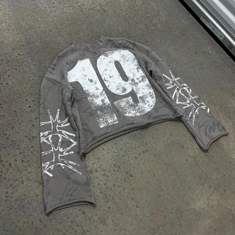 Y2k Gothic Streetwear Printed Graphic T Shirt Men Women Fashion Hip Hop Harajuku Retro Oversized Loose Long Sleeved T Shirt Tops